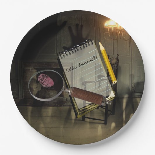 殺人ミステリー紙プレート犯行現場カスタマイズ ペーパープレート (正面)