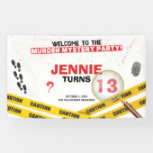 殺人ミステリー血犯行現場おもしろい 横断幕 (横)