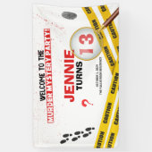 殺人ミステリー血犯行現場おもしろい 横断幕 (縦)