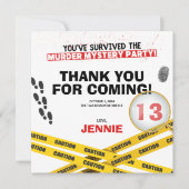 殺人ミステリー誕生日パーティーのハロウィーン犯罪 サンキューカード (正面)