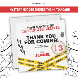 殺人ミステリー誕生日パーティーのハロウィーン犯罪 サンキューカード