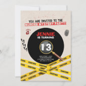 殺人ミステリー誕生日パーティー犯罪現場 招待状 (正面)