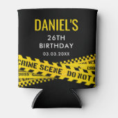 殺人ミステリー誕生日パーティー黄色の警察テープ 缶クーラー (正面)