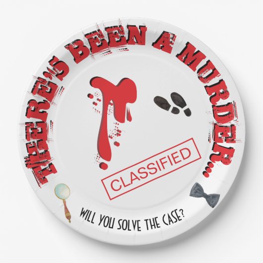 殺人ミステリー誕生日パーティー 血まみれ ペーパープレート (正面)