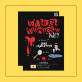 殺人ミステリー誕生日ブラック招待状はがき ポストカード