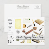 殺人ミステリー誰がやったのかディナーパーティー インビテーションポストカード (正面/裏面)