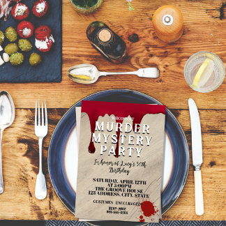 殺人ミステリー・ディナー招待状 - 血まみれの犯人探し 招待状