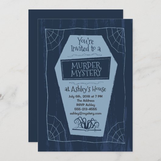 殺人ミステリー – 招待状 (正面/裏面)