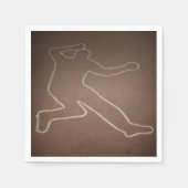 殺人ミステリー「輪郭の付いた体」誕生日 スタンダードカクテルナプキン (正面)