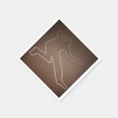 殺人ミステリー「輪郭の付いた体」誕生日 スタンダードカクテルナプキン (角)