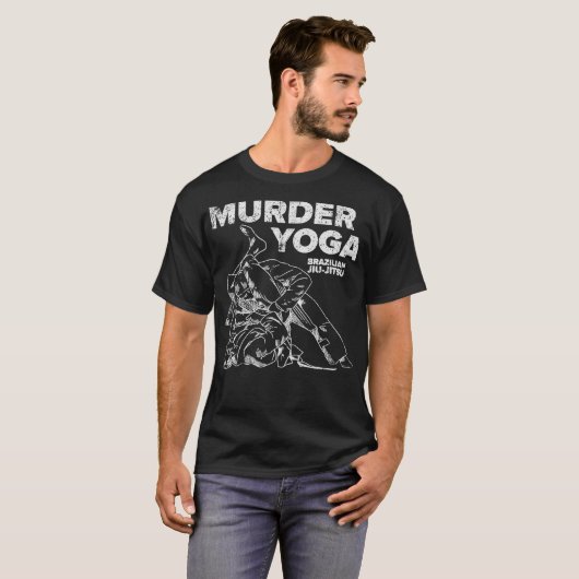 殺人ヨガおもしろい柔術レスリング動揺して Tシャツ (正面フル)