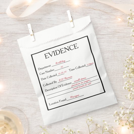 殺人事件の謎の証拠 フェイバーバッグ (クリップ留めされた状態)