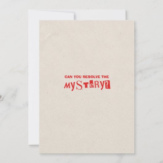 殺人事件の謎の誕生日パーティー犯罪現場 招待状 (裏面)