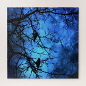 殺人未遂 – カラスの – 青い星の枝 ジグソーパズル (横)