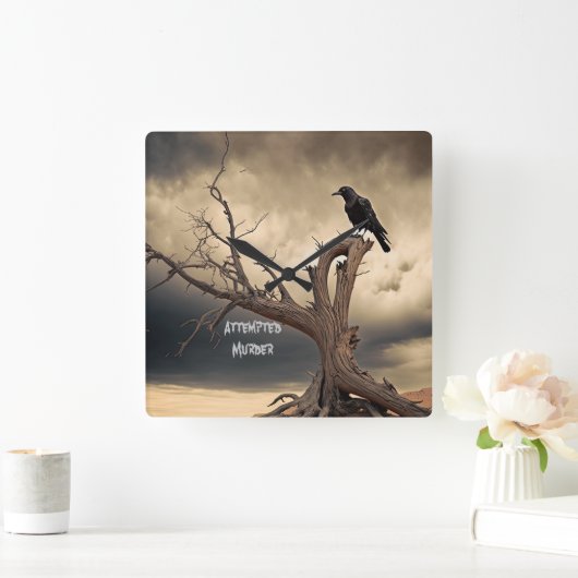 殺人未遂 スクエア壁時計 (ホーム)