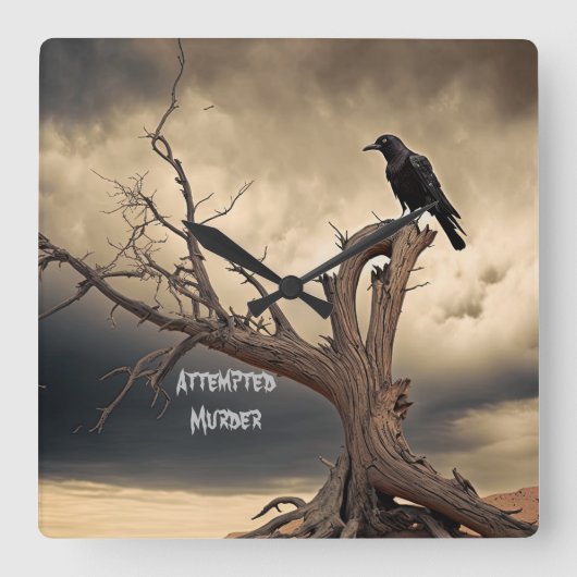 殺人未遂 スクエア壁時計 (正面)