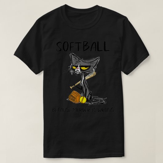 殺人犯が可愛い猫おもしろいidを間違えたから tシャツ (デザイン正面)