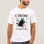 殺人犯が黒猫Kniを間違おもしろいえてゲーム Tシャツ (正面)