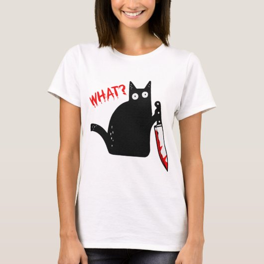 殺人猫包丁ハロウィン衣装猫  Tシャツ (正面)