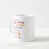 殺人番組3人レトロハロウィンコーヒー コーヒーマグカップ (正面左)