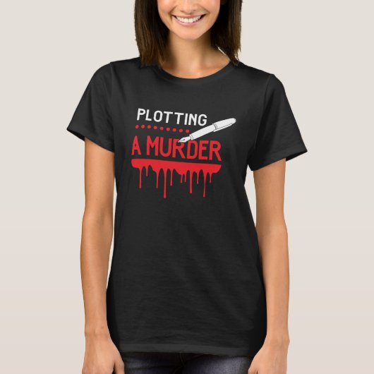 殺人計画作家の男女の作家達 Tシャツ (正面)
