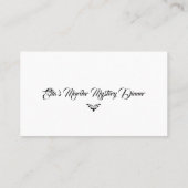 殺人謎の夕食の手がかり 名刺 (裏面)