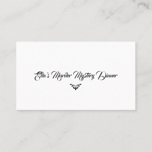 殺人謎の夕食の手がかり 名刺 (裏面)