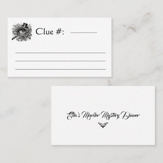 殺人謎の夕食の手がかり 名刺 (正面/裏面)