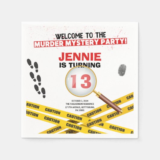 殺人謎の犯罪現場ハロウィーン誕生日 スタンダードカクテルナプキン (正面)