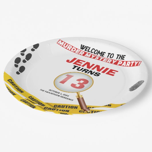 殺人謎の犯罪現場ハロウィーン誕生日 ペーパープレート (アングル)