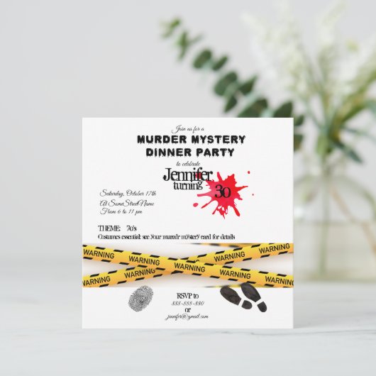 殺人謎の誕生日ディナーパーティー犯現場 サンキューカード (スタンド正面)