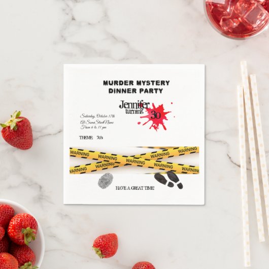 殺人謎の誕生日ディナーパーティー犯現場 スタンダードカクテルナプキン (インサイチュ)