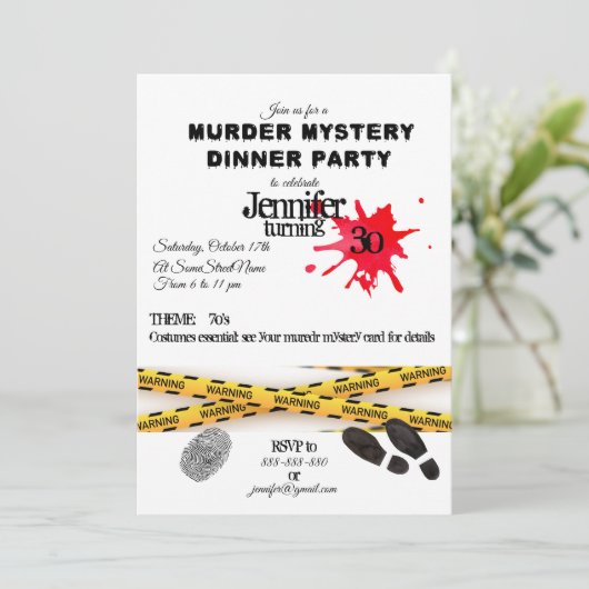 殺人謎の誕生日ディナーパーティー犯現場 招待状 (スタンド正面)