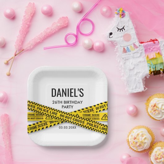 殺人謎ディナーパーティー黄色の警察線 ペーパープレート (パーティー)