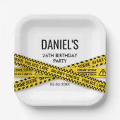 殺人謎ディナーパーティー黄色の警察線 ペーパープレート (正面)