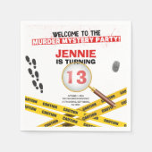 殺人 ミステリー 犯罪 現場 ハロウィン 誕生日 スタンダードカクテルナプキン (正面)