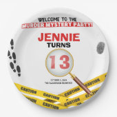 殺人 ミステリー 犯罪 現場 ハロウィン 誕生日 ペーパープレート (正面)