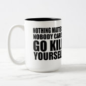 殺害あなた自身: 泡立ったマグ ツートーンマグカップ (左)