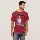殺害は間違っているからゲームしてるユニコーン Tシャツ (正面フル)