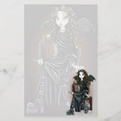 "殺害時間"のゴシック様式学校の女の子の妖精の文房具 便箋 (正面)