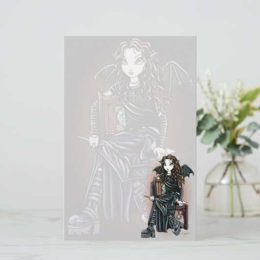 "殺害時間"のゴシック様式学校の女の子の妖精の文房具 便箋 (スタンド正面)