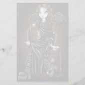 "殺害時間"のゴシック様式学校の女の子の妖精の文房具 便箋 (正面)