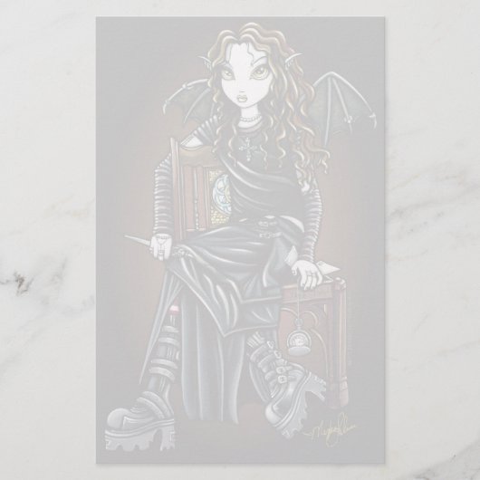 "殺害時間"のゴシック様式学校の女の子の妖精の文房具 便箋 (正面)