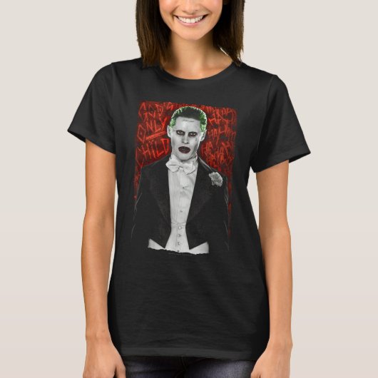 殺害服を着た自殺隊のジョーカー Tシャツ (正面)
