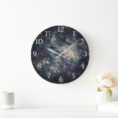 殺風景な銀河のスペースロックなクールな宇宙ベッドルーム ラージ壁時計 (ホーム)