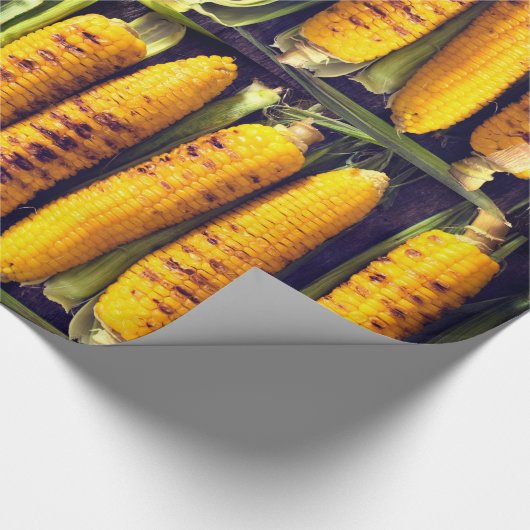 殻の焼かれ、焼かれたとうもろこし ラッピングペーパー (角)