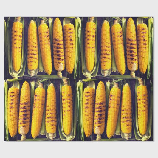 殻の焼かれ、焼かれたとうもろこし ラッピングペーパー (フラット)