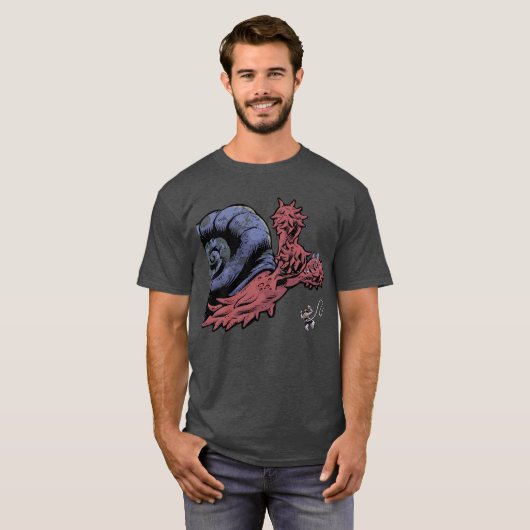 殻竿宇宙のかたつむりのティー Tシャツ (正面フル)