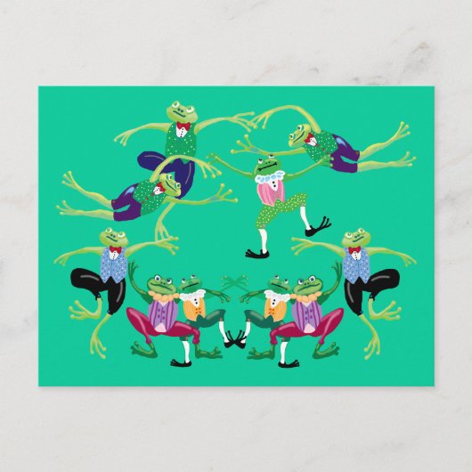 殿が十人飛び跳ねる ポストカード (正面)
