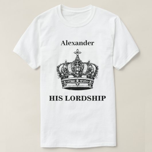 殿下クラウン おもしろい ユーモア パーソナライズ Tシャツ (デザイン正面)